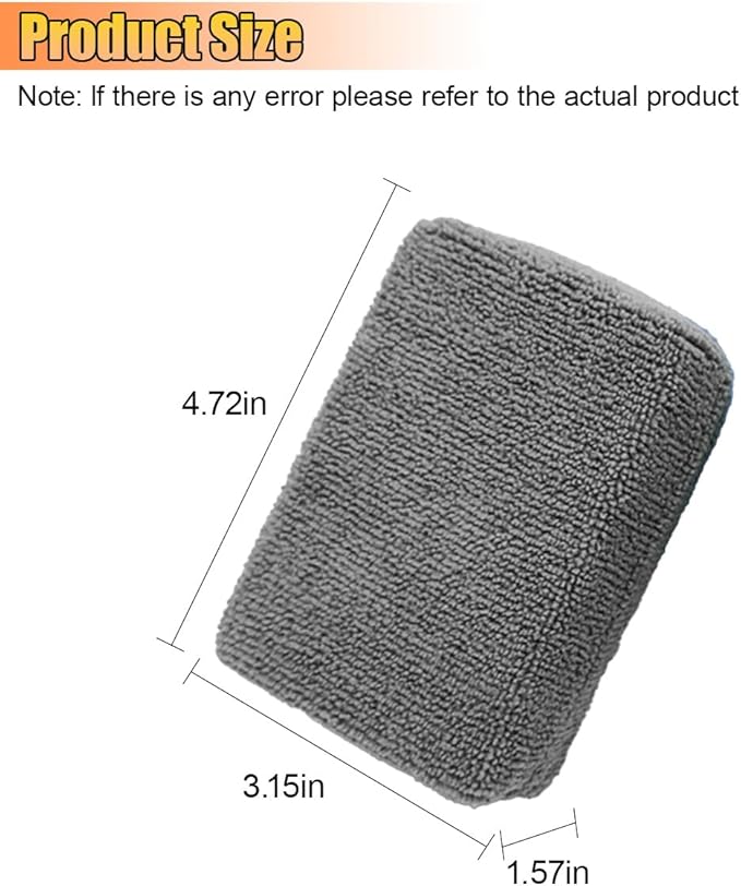Microfiber Applicator Pad, Multi-Purpose Ceramic Spray Coating Sponge Pads, Car Detailing Sponge for Car Paint, Metal, Plastic Trim, Applying Wax, Sealants, Other Conditioners (8PCS)