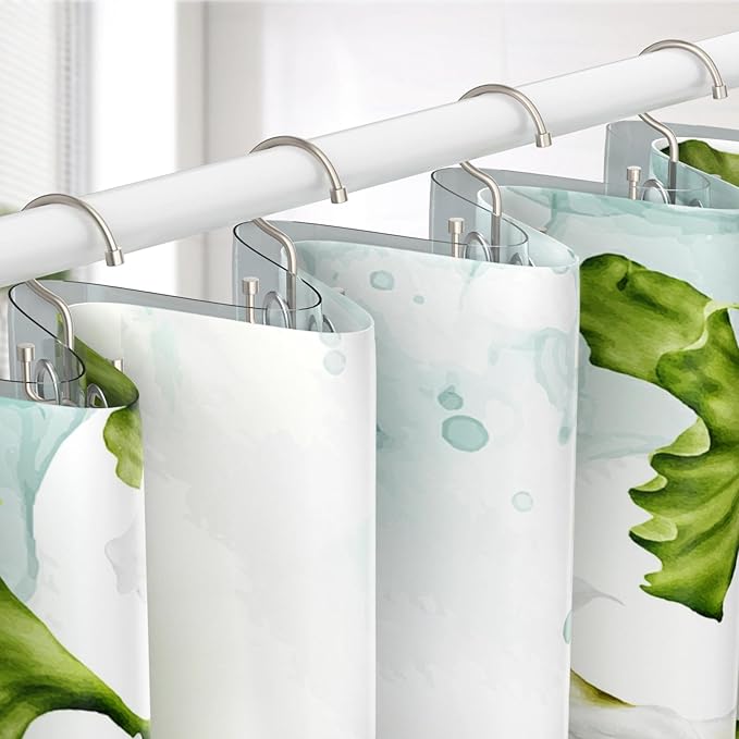 Goowin Shower Curtain Hooks, Shower Curtain Rings, Metal Shower Curtain Hangers Rust Proof, Double Glide Shower Rings for Curtain, Shower Hooks for Shower Curtain, Matte Nickel, 12 Pack-Cylinders