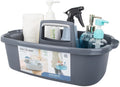 JiatuA Large Cleaning Supplies Caddy Portable Shower Basket Supply Organizer with Handle Plastic Bucket Tool Storage for Bathroom, Bedroom, Kitchen, College Dorm, Garden, Dark Gray