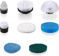 YKYI Replaceable Brush Heads Set,8 Pack for 𝐄𝐥𝐞𝐜𝐭𝐫𝐢𝐜 𝐒𝐩𝐢𝐧 𝐒𝐜𝐫𝐮𝐛𝐛𝐞𝐫,Suitable for Model ANS-8051A/8050 Power Shower Scrubber,for Household Cleaning and Heavy Oil Pollution Cleaning