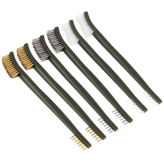 OriGlam Mini Wire Brush Set, Paint and Dirt Remover, Cleaning Welding Slag and Rust, Handy Steel / Nylon / Brass Brush Suitable for Cleaning Paint / Dirt (6)