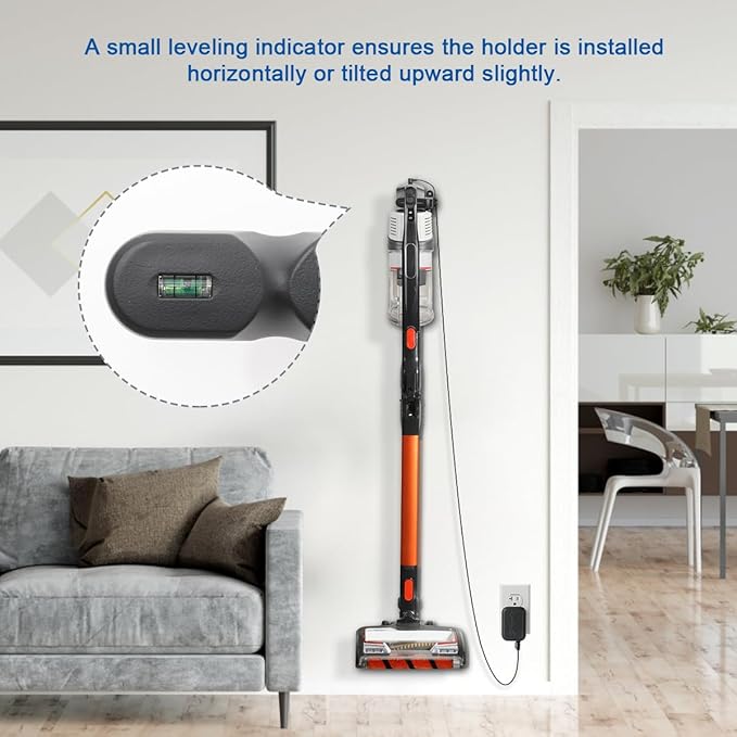 LANMU Wall Mount Holder with Cable Clip Compatible with Shark IX141 IX141AMZ IZ462H IZ682H IZ377H IZ376H IZ387H Pet Cordless Stick Vacuum and Handheld Vac CH951 CH950