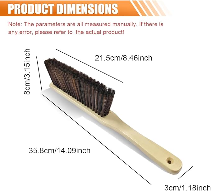 Wooden Auto Interior Dust Brush, Long Handle Car Detailing Brush, Multipurpose Automotive Soft Duster for Dashboard, Workshop, Air Vent, Skylight (Grey)