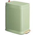 Slim Trash Can for Bathroom with Air Freshener Soft Close Lid, 6 Liter/ 1.6 Gallon Stainless Steel Garbage Can with Removable Inner Bucket,Step Pedal, Small Wastebasket for Bedroom, Kitchen (GREEN)