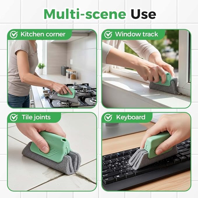 Magic Window Track Cleaner, 2026 Upgraded Handheld Cleaning Brush Set, for Window Slides Grooves, Tile Grout Lines, Shutter Slats, Car AC Vents & Narrow Gaps (2pcs-2)