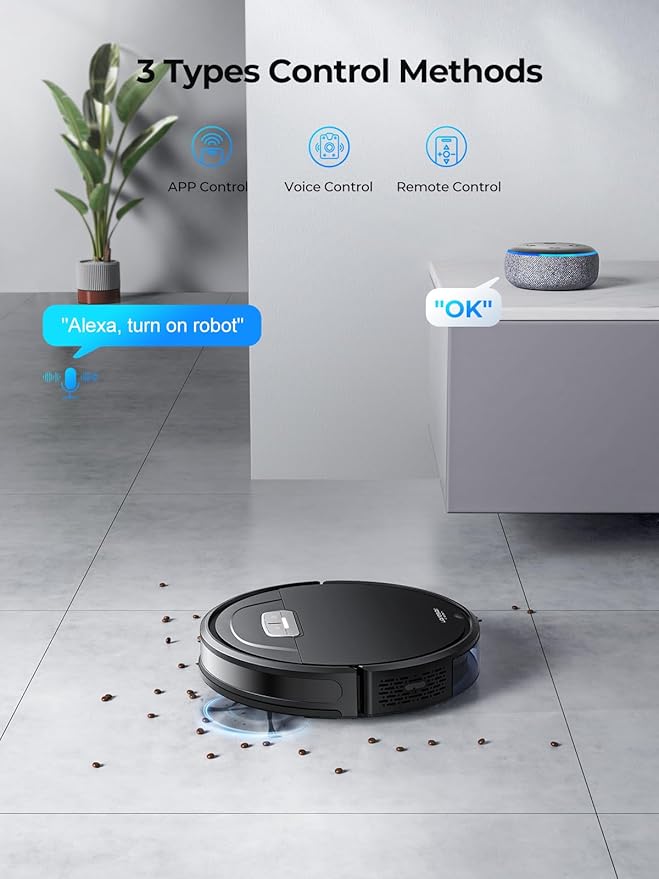 Robot Vacuum and Mop - 4500Pa Powerful Suction Robot Vacuum, 3 in 1 Robot Vacuum Cleaner with Auto Carpet Boost, Self-Charging, App/Remote/Voice for Pet Hair, Carpet, Hard Floor