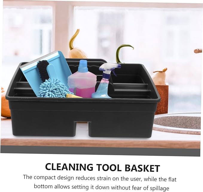 balacoo 1pc Compartment Plastic Cleaning Tool Carrier Compact Organizer for Cleaning Supplies for Home Bathroom and Kitchen Use Practical Storage for Efficient Tasks