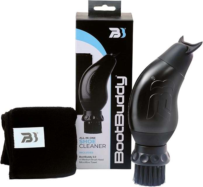 BootBuddy Shoe & Boot Cleaner Brush – Footwear Cleaning Kit for Running and Walking Shoes, Hiking Boots, Golf Shoes & Soccer Cleats – Cleans Mud, Dirt & Stains in Minutes, As Seen on Dragons’ Den
