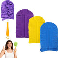 360° Electrostatic Duster Refills, The Sustainable Choice for a Dust-Free Home, Washable Reusable, for Cleaning Electronics Blinds Furniture Car Cleaner (1 Handle + 3 Refills)