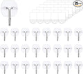 25 Small Wall Hooks for Hanging, with 30 Removable Strips, Clear Hanger Hooks, Damage-Free Utility Hooks with Adhesive Strips, Wire Toggle Wall Hook for Key, Hat, Decor, Door, Clear, Value Pack