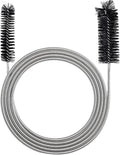 78 Inch Flexible Long Drain Brush, Nylon Stainless Steel Flexible Feeding Tube Cleaning Brush, Double Ended Elastic Slim Hose Pipe Brush Auto Sunroof Drain Hole Cleaner for Car Fridge (Black)