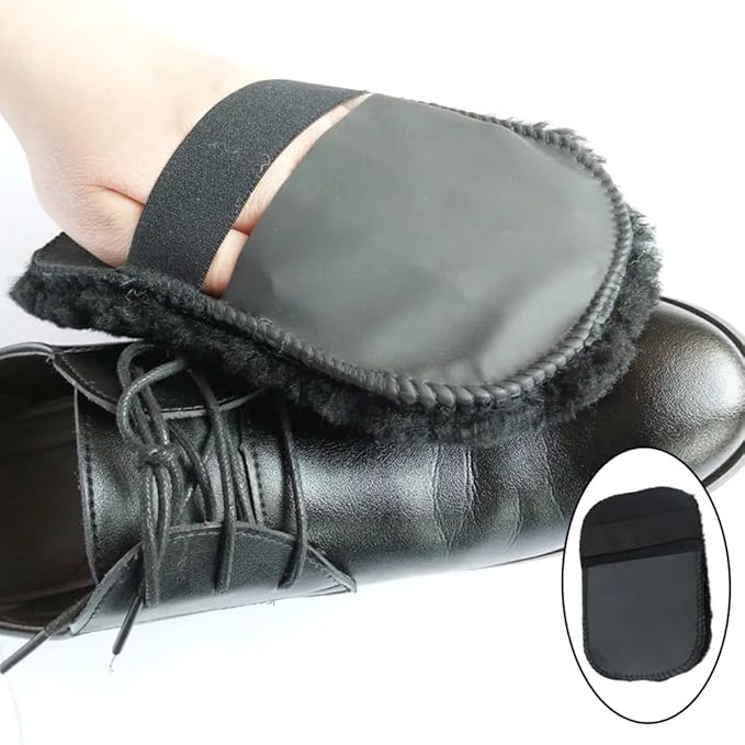 2 Pack Shine Shoes Cloth Shoes Polishing Gloves Shoe Shine Buffing Cloth Polish Dauber Applicators Cleaning Glove for Leather Shoes Boots Mink Oil Cream Knee High Boots Polish Care Kit