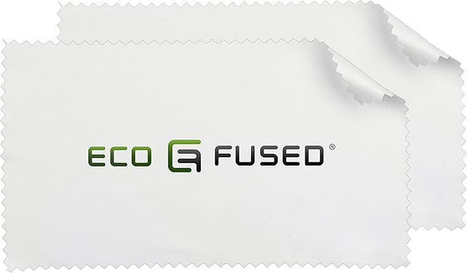 Eco-Fused Microfiber Cleaning Cloths - 10 Colorful Cloths and 2 White Cloths - Ideal for Cleaning Glasses, Spectacles, Camera Lenses, iPad, Tablets, Phones, LCD Screens (Blue/Grey)