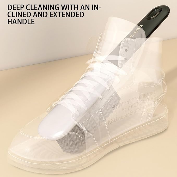 2 Pack Shoe Brush,Shower Cleaning Brush,Scrub BrushComfort Grip,Ideal for Cleaning Bathroom, Shower, Kitchen Bristle Brush (Grey Shoes Brush)