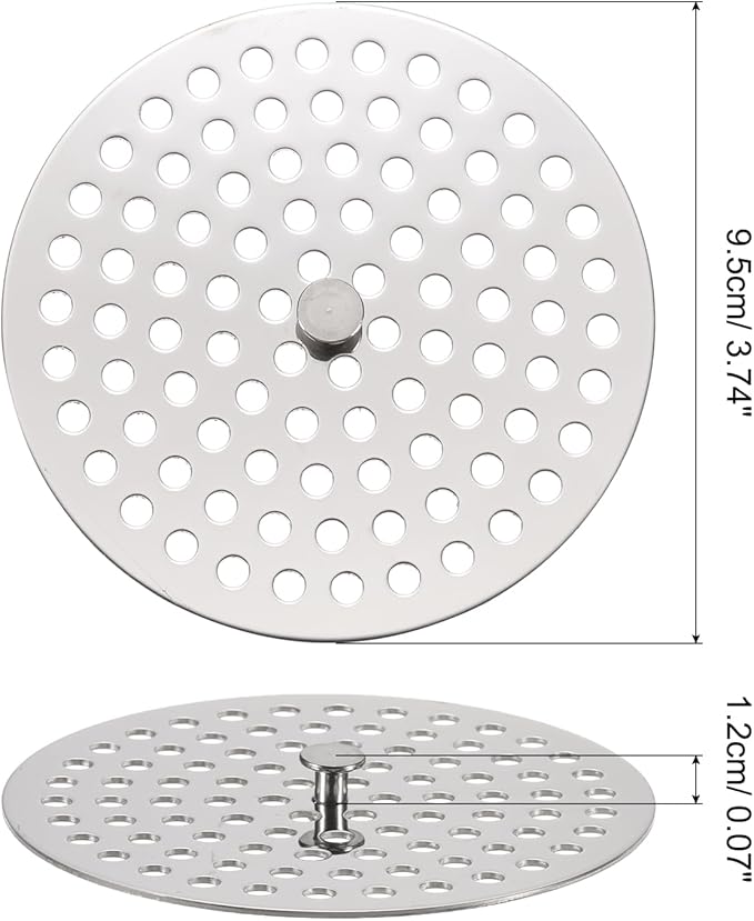 uxcell Shower Drain Hair Catcher, 3.7 inch Stainless Steel Round Floor Drain Cover Anti-Clogging Protection Cover Replacement for Furniture Repair Bathroom Kitchen