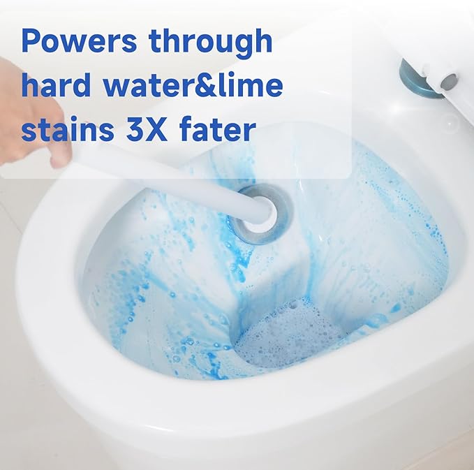 Disposable Toilet Brush, All-in-One Toilet Cleaning System,Toilet Bowl Wand Kit with 18 Count Scrubbing Pads Refills,Wall-Mounted,Compact,Multipurpose