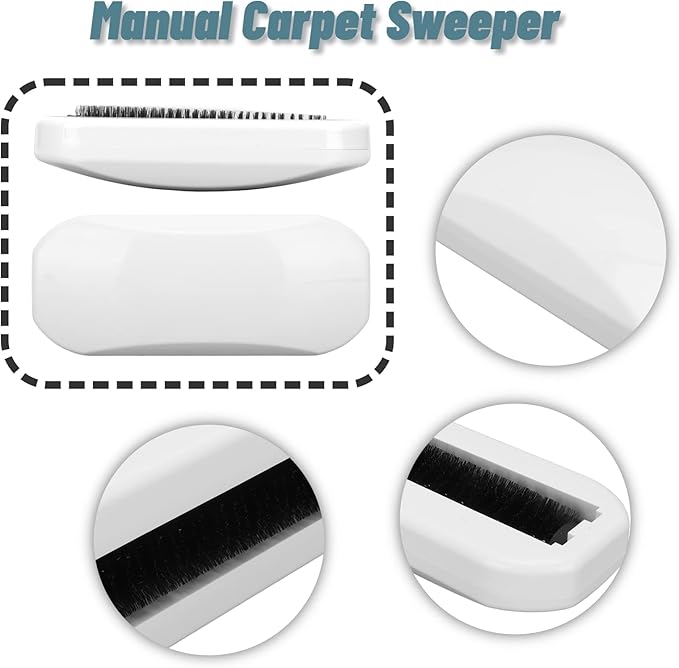 Handheld Crumb Sweeper, Carpet Sweeper Cleaner with Garbage Collection Nutshell Soft Debris Collector, Reusable Table Sweeper for Table, Mat, Bed Sheets, Sofas