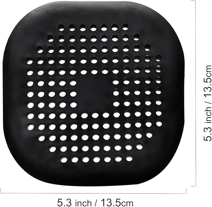 4 Pieces Shower Drain Hair Catcher Bathtub Stopper Home Drain Protectors Drain Cover with Sucker Water Trap Sink Cover for Bathroom Bathtub and Kitchen (Black)