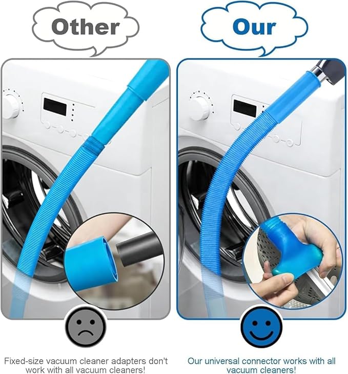 New Dryer Vent Cleaning Kit for Vacuum, Universal Dryer Lint Vacuum Attachment with Long Flexible Hose & Brush, Dryer Lint Vac Attachment for Quick Lint Removal, for Most Vacuum Cleaners (1PC)