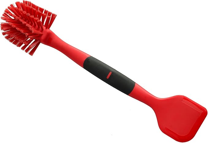 Norpro 1088R Scrub Brush/Scraper, Red, 13-inch
