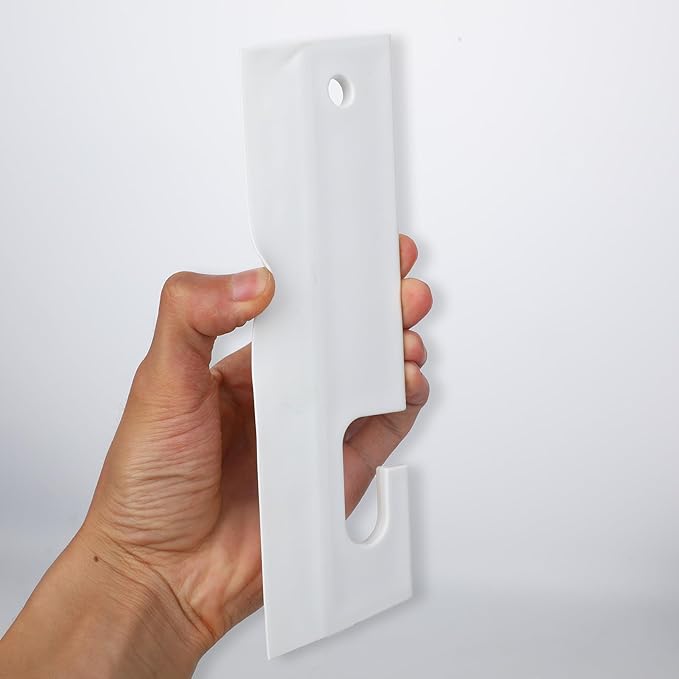 White Silicone Squeegee with Hanging Hook Mini Soft Window Squeegee Shower Small Scraper Squeegee Water Blade Glass Cleaning Squeegee for Shower Doors Mirror Kitchen Countertops Sink Car Windshield