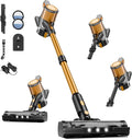 Cordless Vacuum Cleaner, 8 in 1 40Kpa 55Mins,Lightweight Vacuum Cleaners for Home, Stick Vacuum with Anti-Tangle Brush,Wall Mount, Rechargeable Cordless Vacuum for Floor/Sofa/Pet Hair,Golden