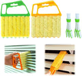 4PC Blind Cleaner Duster Tool, 2025 Upgrade Window Venetian Microfiber 7 Finger Duster Brush Dusting Cleaner Tools for Window Shutters Air Conditioner Vinyl Wood Blinds with 4 Cloth Cover (A)