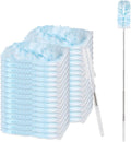 ITTAR 30 Count Duster Refill kit, Duster for Cleaning with Extension Pole, Microfiber Dust Remove Supplies, Fan Feather Dusters for Cleaning Home, Ceiling Fan, Blinds, Furniture, Vent & Shelves-Blue