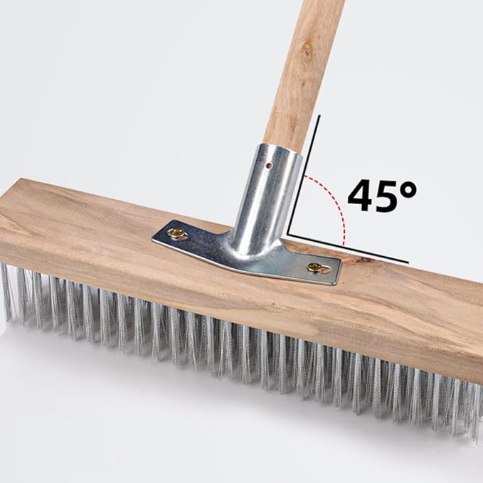 Vikye Scrub Brush with Long Handle, 7.9inch Heavy Duty Floor Scrubber Brush, Stiff Scrubber Brush for Cleaning Shower Bathroom Patio Garage