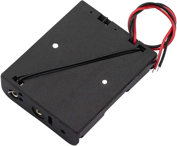 6 Pieces 3 Slots x 1.5V AA Battery Case Holder Battery Spring Clip Storage Box with 6 inches Wire Leads