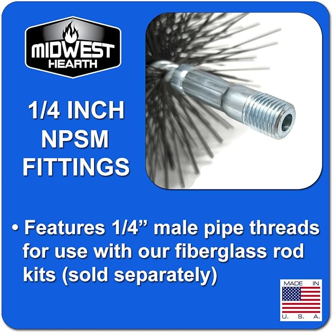 Midwest Hearth Wire Chimney Cleaning Brush (6-Inch Round) Made in USA