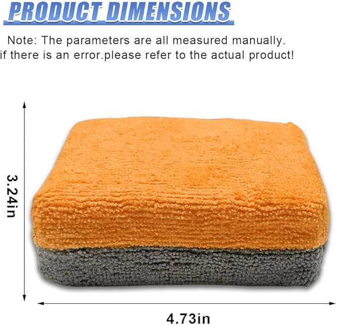 3PCS Microfiber Applicator Pads, Soft No-Scratch Car Wash Sponge, Washable Reusable Ceramic Coating Applicator, Car Paint Detailing Polishing Supplies for Wax Sealant (Orange)