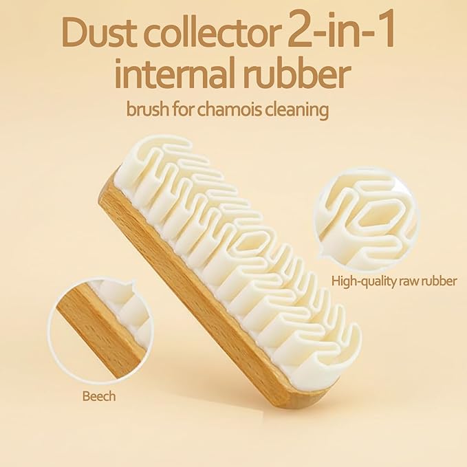 2Pcs Suede Shoe Brush and Eraser, Rubber Shoe Brush, Suede Brushes for Cleaning Dust of Shoes, Bags, Jacket, Purse, Sofa with Wooden Handle