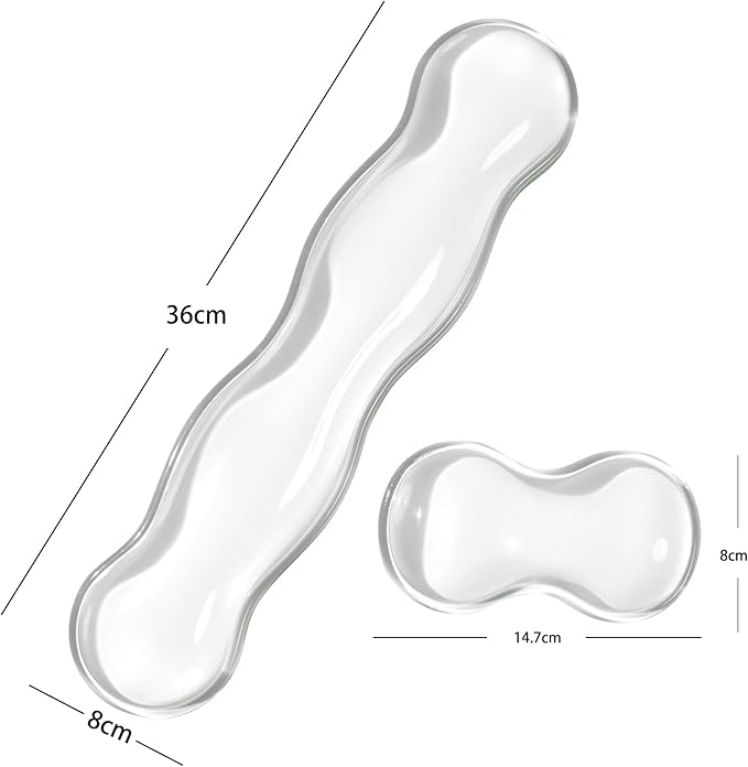 Ergonomic Silicone Gel Keyboard and Mouse Wrist Rest Set – Clear Wrist Rest for Computer Keyboard 60%/68%/75%, Comfort & Support for Typing and Gaming (White)