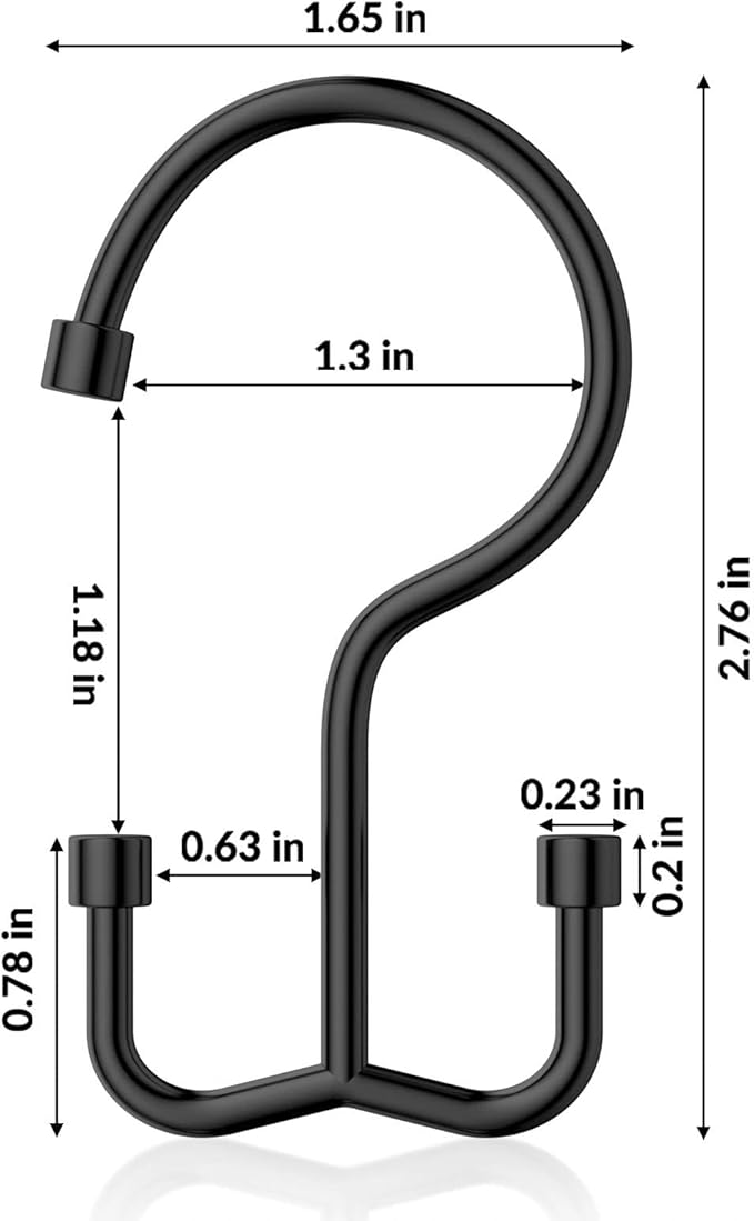 Goowin Shower Curtain Hooks, Shower Curtain Rings, Durable Rust Proof Black Shower Curtain Hooks, Shower Rings for Curtain, Double Glide Shower Hooks for Shower Curtain, Black, 12 Pack-Cylinders
