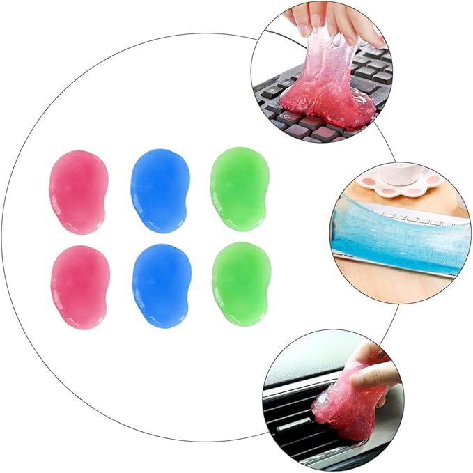 Housoutil Keyboard Cleaning Gel for Computer and Laptop 20 PCS Dust Remover Gel for Electronics Detailing Cleaning Non-Toxic and Reusable Random Color