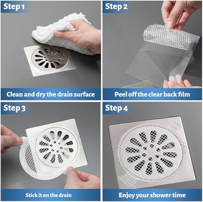 Shower Drain Hair Catcher,35 Pack Disposable Hair Catcher Shower Drain Mesh Stickers, Shower Drain Cover-Hair Drain Catcher for Pop-up and Regular Drains of Showers,Bathtubs,Sinks,and Basins