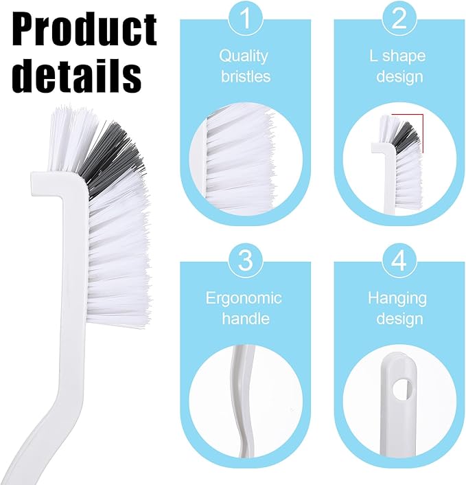 36Pcs Kitchen Scrub Brush Dish Brush, Bulk Sink Bathroom Edge Corner Cleaning Brushes, Right Angle Kitchen Brushes, Stiff Bristles for Bathtub, Shower