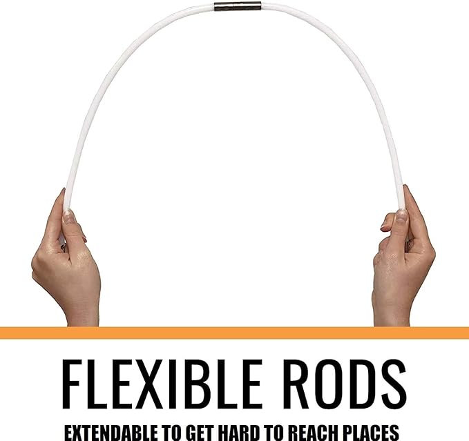 10 Feet Dryer Vent Cleaner Kit, Dryer Duct Cleaning Kit, Includes 8 Flexible Rods, Synthetic Brush Head, Flexible Lint Remover