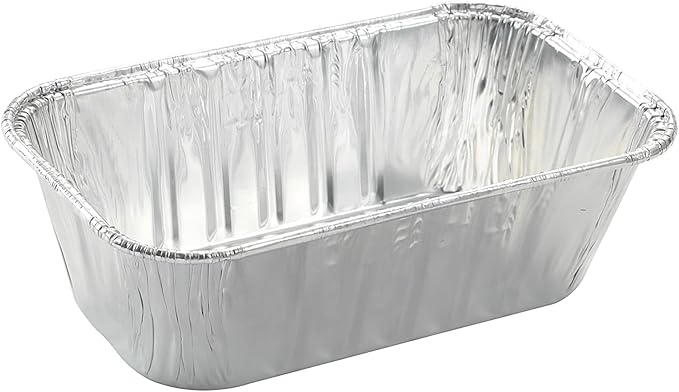 (50 Pack) 1Lb mini Loaf Pans Heavy Duty Disposable Aluminum Foil Bread Tins Standard Size 6" X 3.5" X 2.5" Oven Safe Sturdy Small Bread Tin Pans 1 Pound Loaf Pans