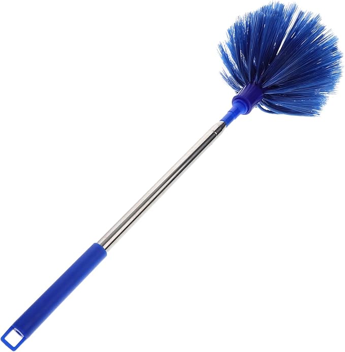 Extendable Cobweb Cleaning Brush with Long Handle for Indoor and Outdoor Use Spiderweb Cleaner Duster for Ceiling Fans Hard-to-Reach Corners and Furniture