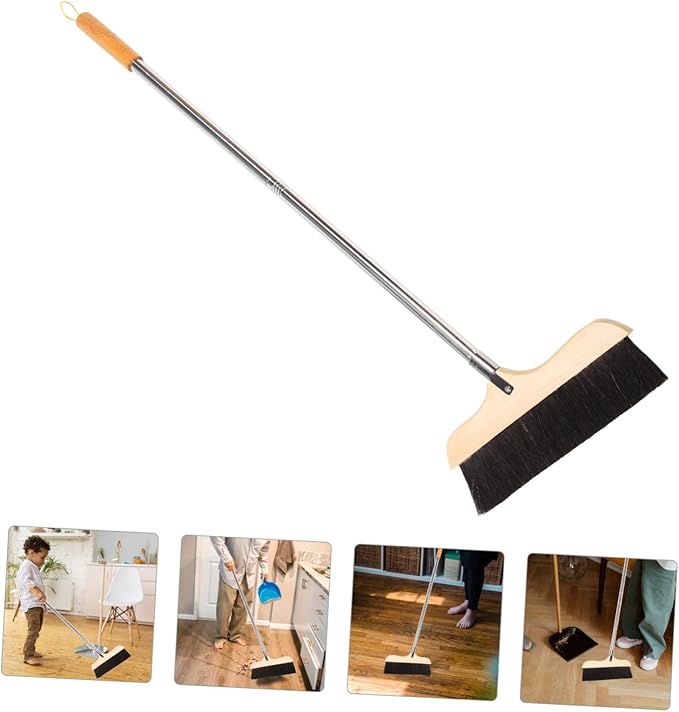 Broom Soft Bristle Cleaning Brush for Dusting Heavy Duty Floor Sweeping Tool