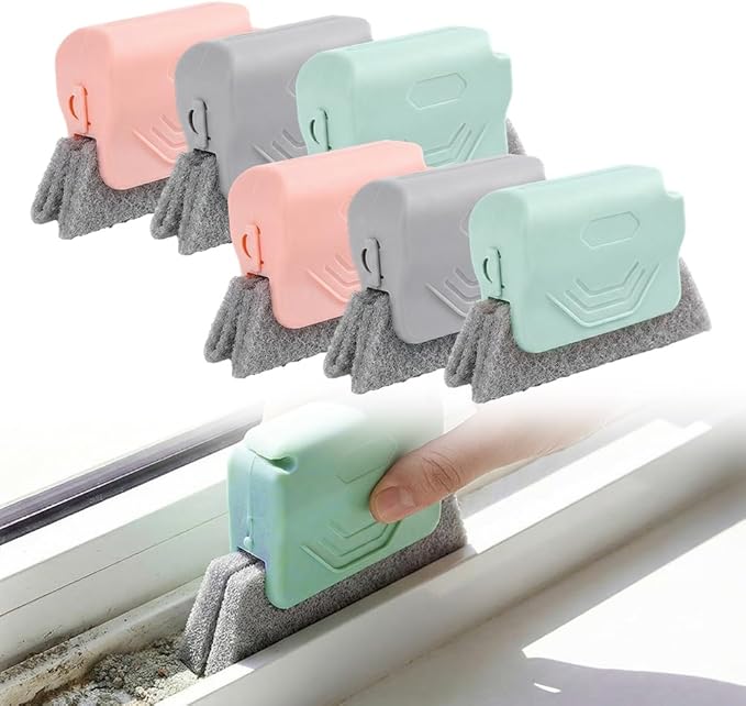 Kruggo Magic Window Track Cleaner, 2026 New Seal Cleaner Tool, Creative Cleaner Tools for Window Slot, Sliding Door Track, Tile Lines, Blinds, Baseboard (Mix-6PCS)