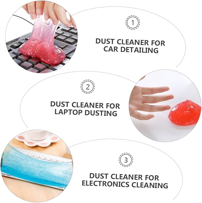 Housoutil Keyboard Cleaning Gel for Computer and Laptop 20 PCS Dust Remover Gel for Electronics Detailing Cleaning Non-Toxic and Reusable Random Color