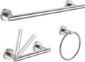 3pc Bathroom Hardware Set with Brushed Toilet Paper Holder & Towel Ring & Towel Bar SUS304 Stainless Steel Toilet Paper Roll Holder Wall Mount & Bathroom Towel Holder & Towel Rack Set