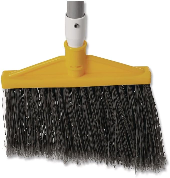 Jumbo Smooth Sweep Angled Broom, 46" Handle, Black/Yellow, 6/Carton