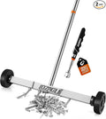 17" Rolling Magnetic Sweeper with Wheels with Wheels, 8.8 Lbs Pull Force with Telescoping Holder