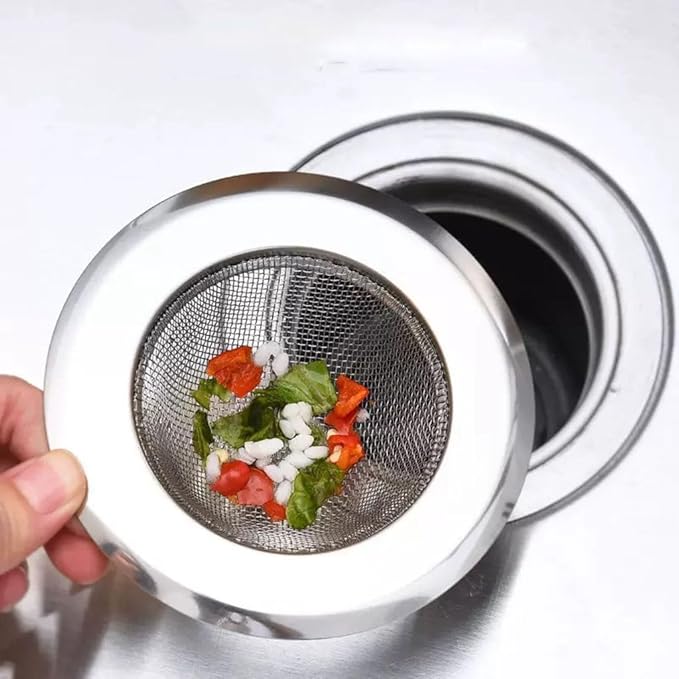 2Pcs Kitchen Sink Strainer, Stainless Steel Mesh Drain Filter, 4.52 Inch Wide Rim, Food Debris Collection (2, 4.52 Inch)