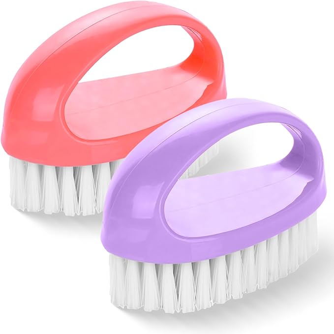 2 Pack Small Scrub Brush,Heavy Duty Stiff Nylon Bristles Cleaning Brush,Durable Small Cleaning Brush for Household Cleaning