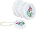 uxcell 6Pcs Cellulose Sponges, Round Kitchen Clean Sponges Non-Scratch Compressed Dish Scrubber with Floral Pattern for Kitchen Household Cookware Bathroom Cleaning & DIY, Light Blue